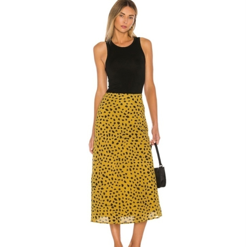 Lovers and Friends Revolve Midi Skirt Mara Print XS Leopard Cheetah Print